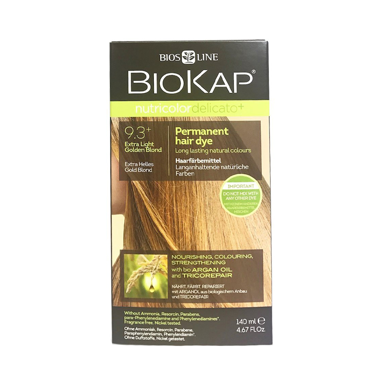 BioKap Extra Light Golden Blond 9.3+ Permanent Hair Dye 140ml